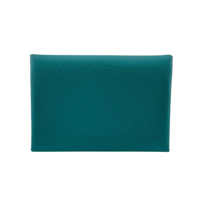 Hermes Calvi Duo Veau Epsom Coin Case Vert Jade