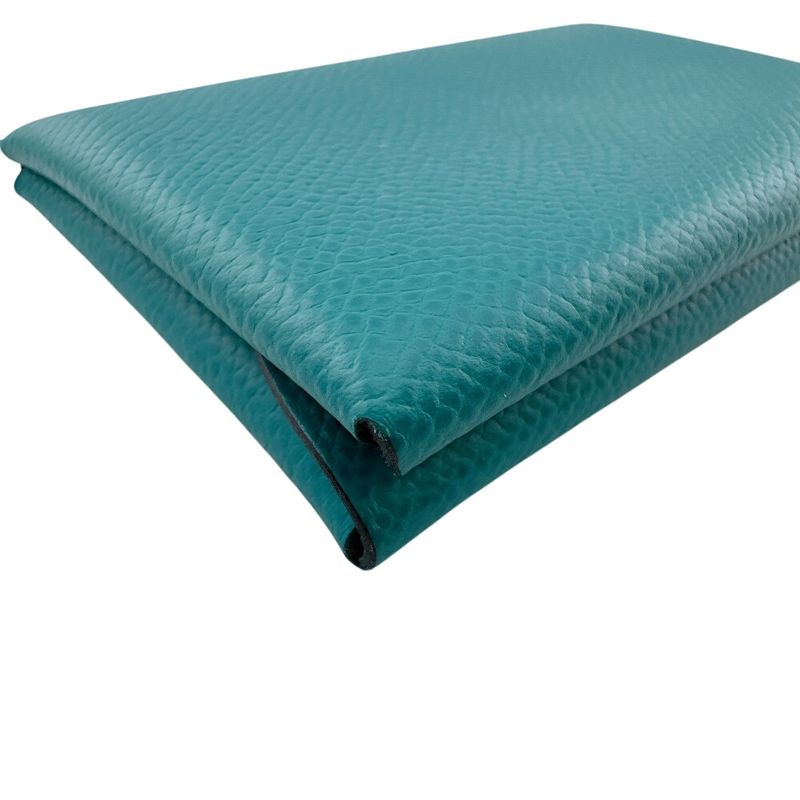 Hermes Calvi Duo Veau Epsom Coin Case Vert Jade
