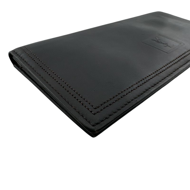 Saint Laurent Yves YSL Bifold Vintage Leather Wallet Black