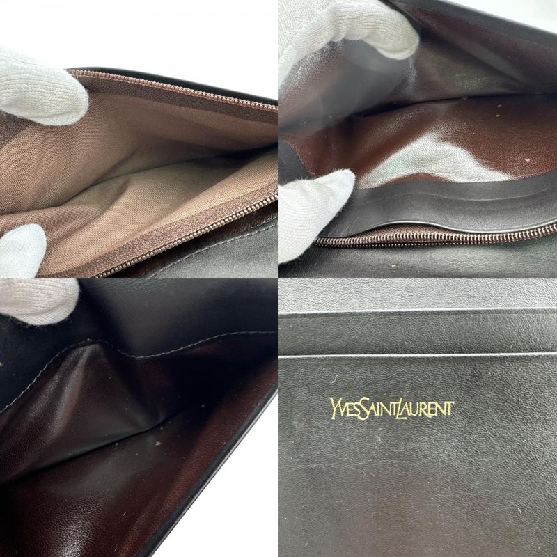 Saint Laurent Yves YSL Bifold Vintage Leather Wallet Black
