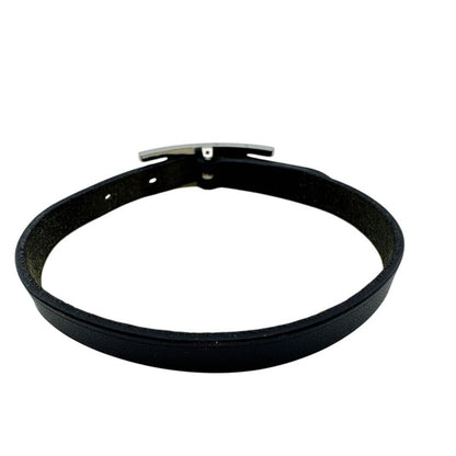 Hermes Bangle Hhardware Behapi Leather Bracelet Black