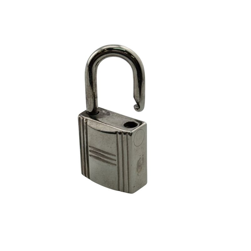 Hermes 110 Padlock Necklace Charm Bag Silver