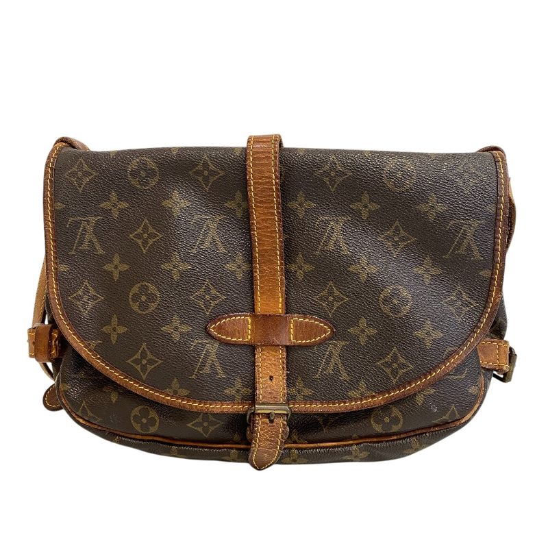 Louis Vuitton Saumur 30 Monogram Leather Shoulder Bag Brown