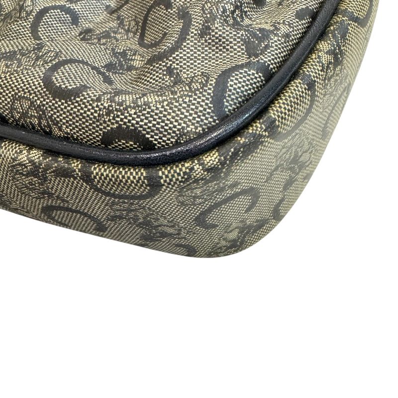 Celine C Carriage Pattern Pochette Vintage Salki Shoulder Bag Navy