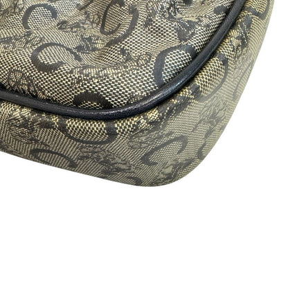 Celine C Carriage Pattern Pochette Vintage Salki Shoulder Bag Navy