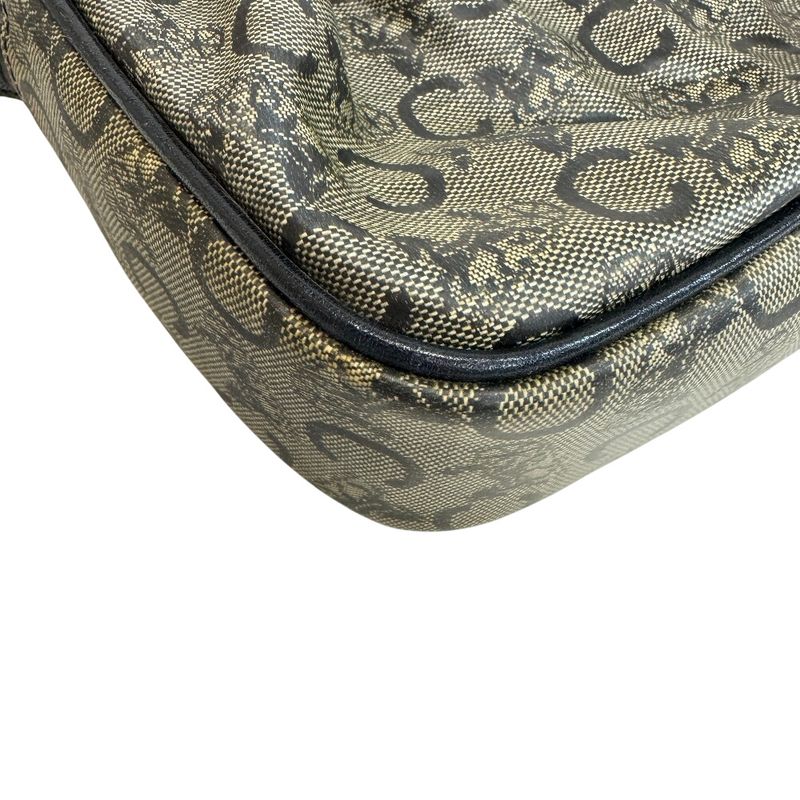 Celine C Carriage Pattern Pochette Vintage Salki Shoulder Bag Navy