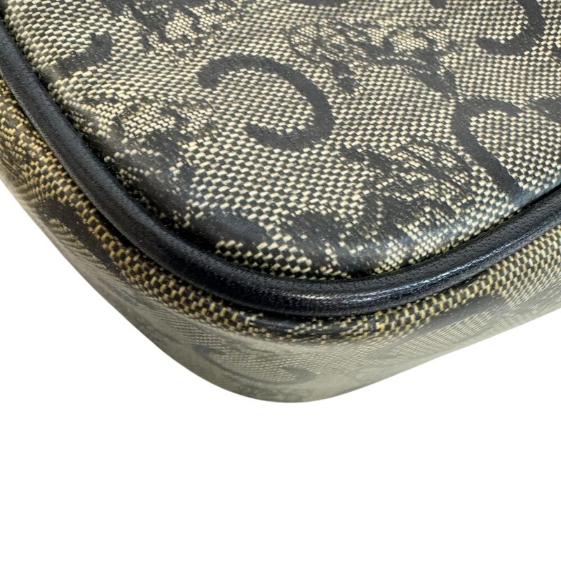 Celine C Carriage Pattern Pochette Vintage Salki Shoulder Bag Navy