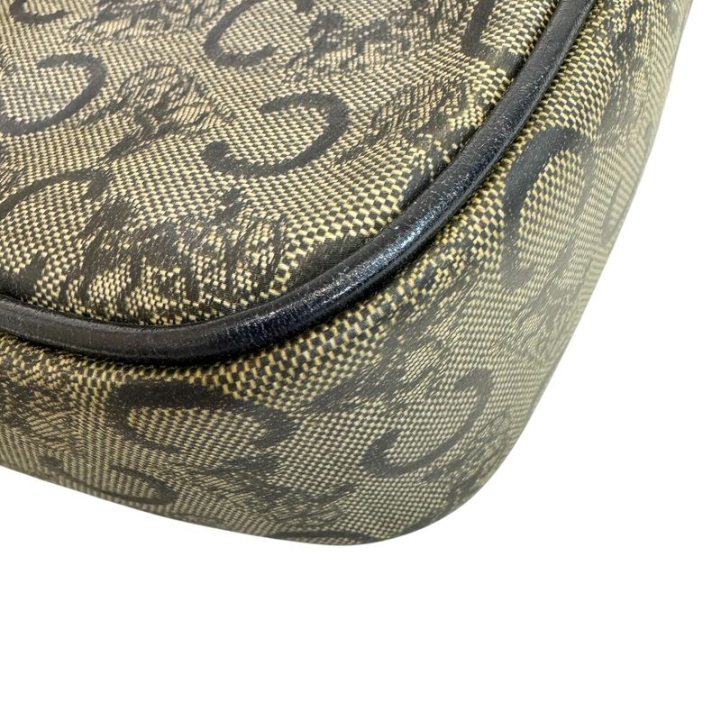 Celine C Carriage Pattern Pochette Vintage Salki Shoulder Bag Navy