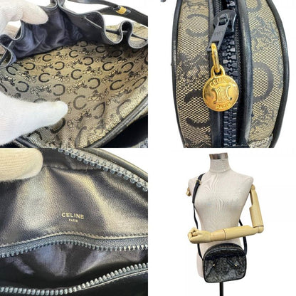 Celine C Carriage Pattern Pochette Vintage Salki Shoulder Bag Navy