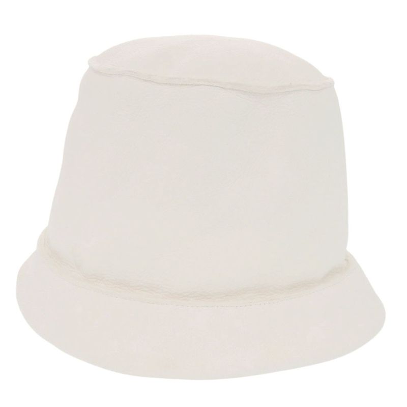 Hermes Bucket Hat 56 Lambskin Mouton White Hat