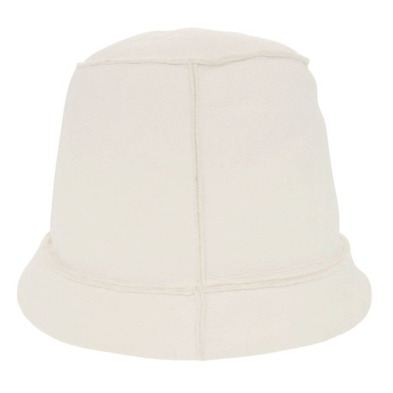 Hermes Bucket Hat 56 Lambskin Mouton White Hat