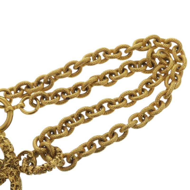 Chanel Lava CC Logo Metal Gold Necklace