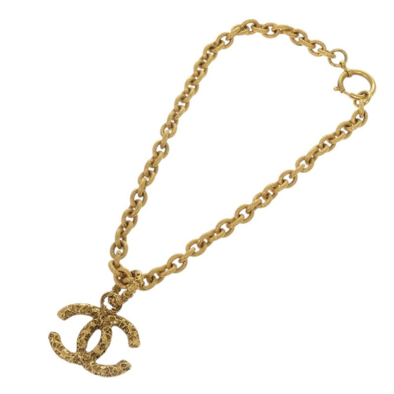 Chanel Lava CC Logo Metal Gold Necklace