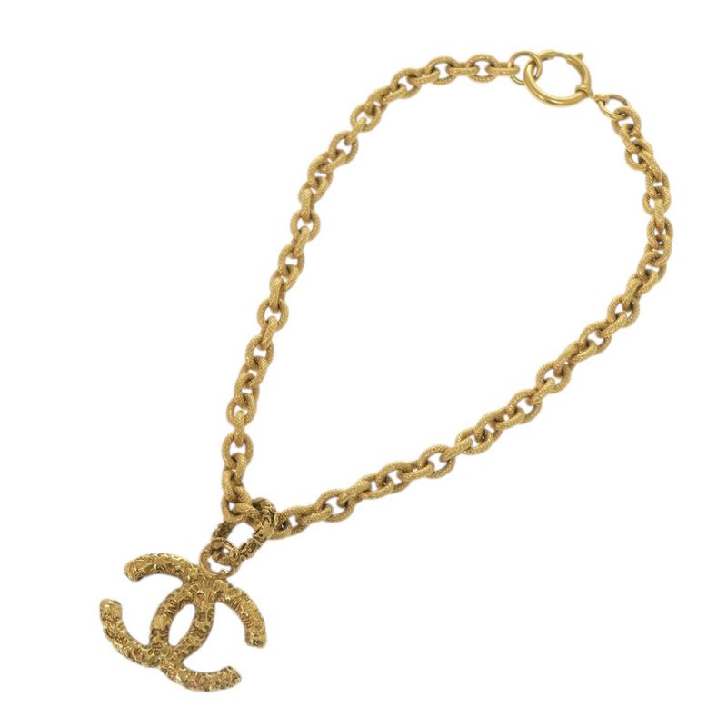 Chanel Lava CC Logo Metal Gold Necklace