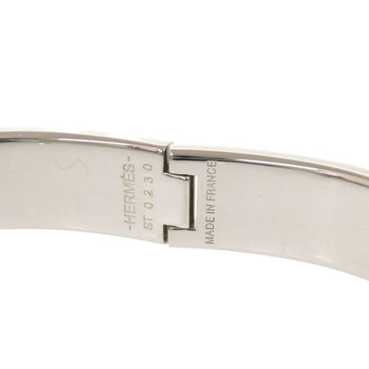 Hermes Metal Light Blue Silver Bangle Bracelet