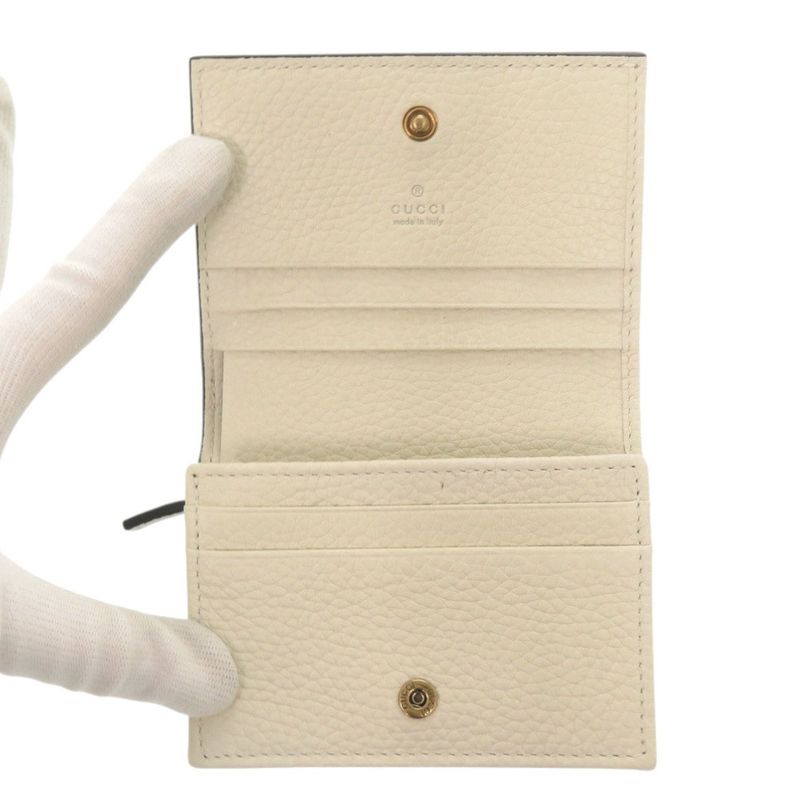 Gucci Animalier Bi Leather Ivory Bifold Wallet