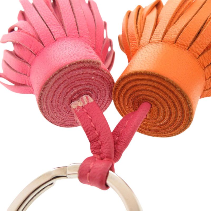 Hermes Carmen Unodos Agno Milo Pink Orange Key Holder Charm