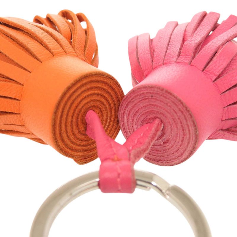 Hermes Carmen Unodos Agno Milo Pink Orange Key Holder Charm