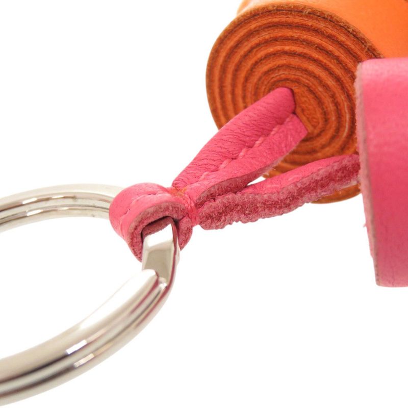 Hermes Carmen Unodos Agno Milo Pink Orange Key Holder Charm