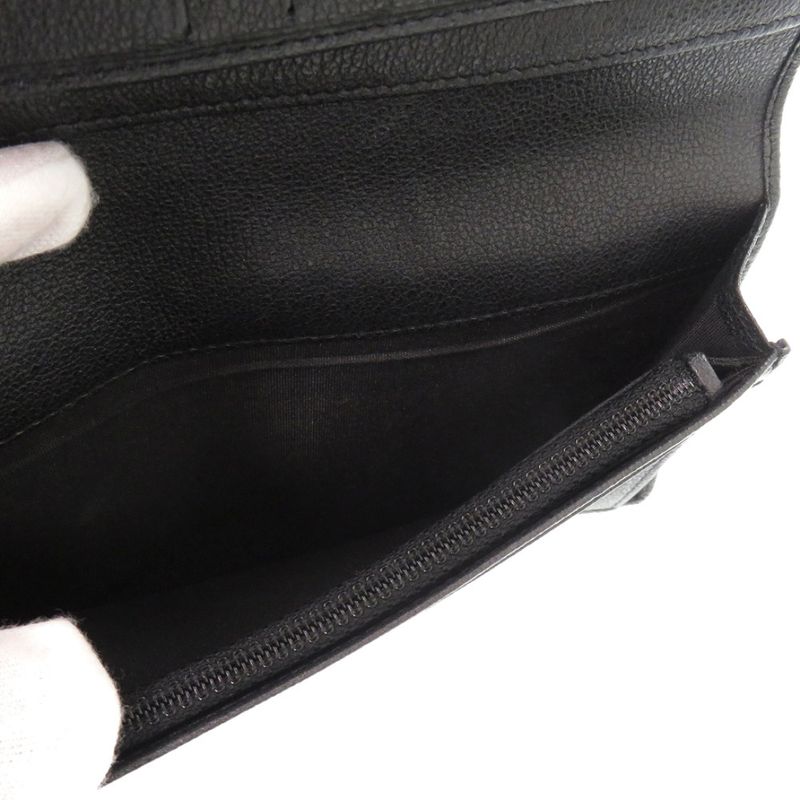 Chanel Camellia Leather Black CC Logo Wallet