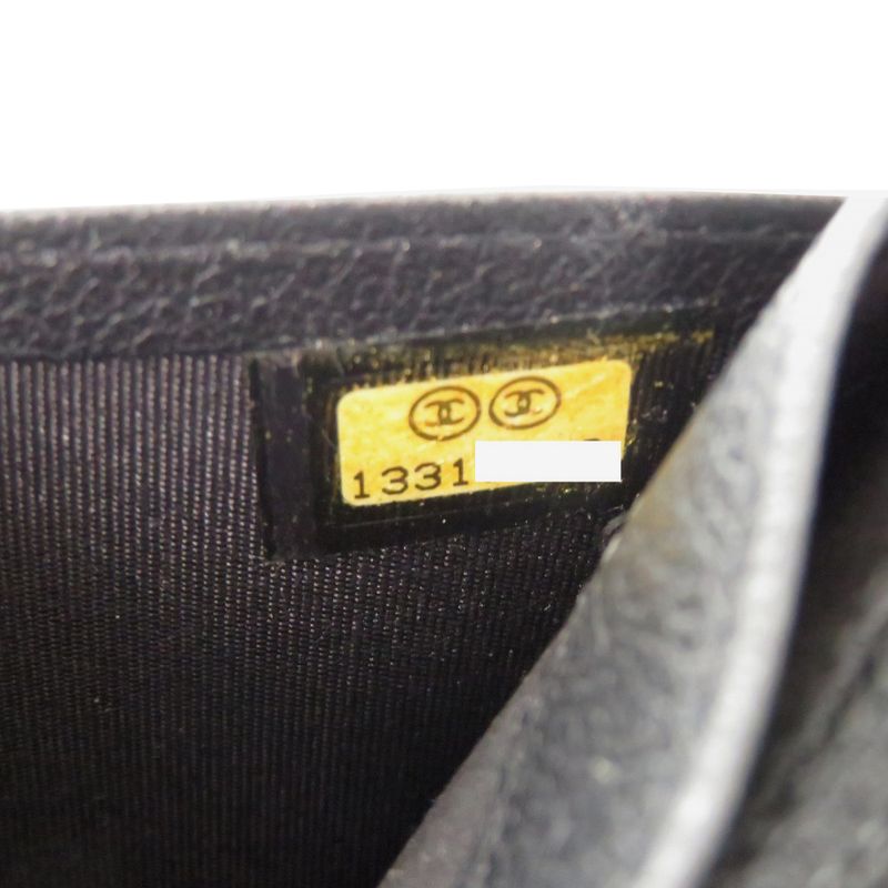 Chanel Camellia Leather Black CC Logo Wallet