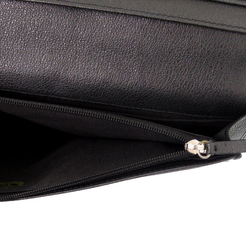 Chanel Camellia Leather Black CC Logo Wallet