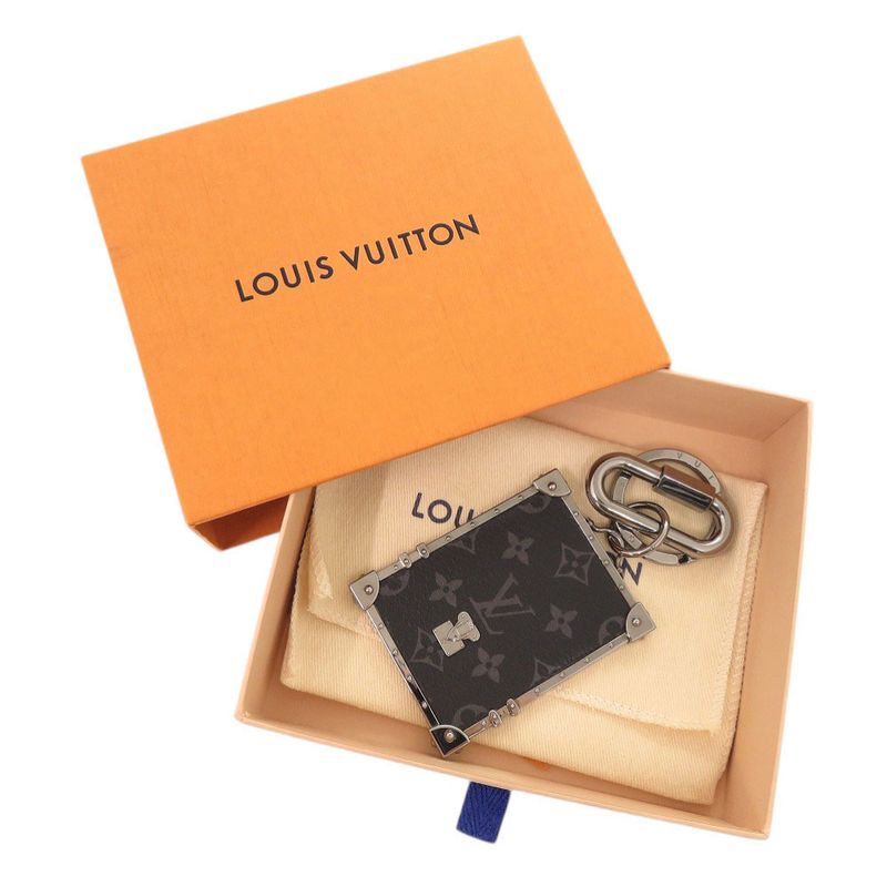 Louis Vuitton Porte Cles Mini Trunk Monogram Eclipse Metal Black
