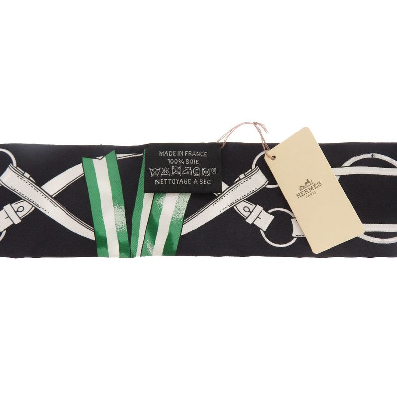 Hermes Twill Jumping Scarf Silk Black