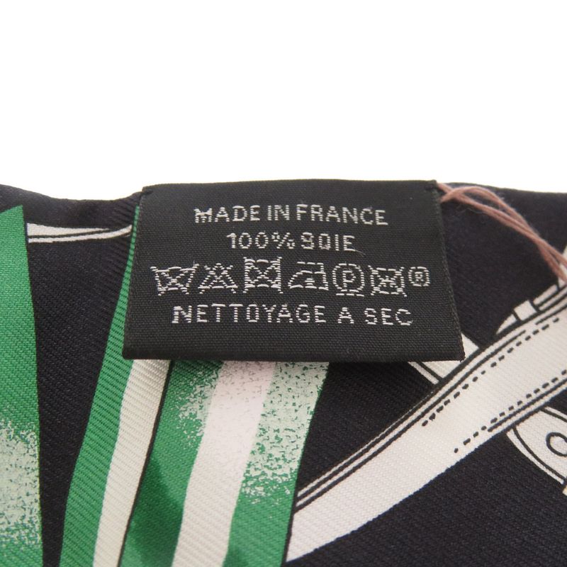 Hermes Twill Jumping Scarf Silk Black