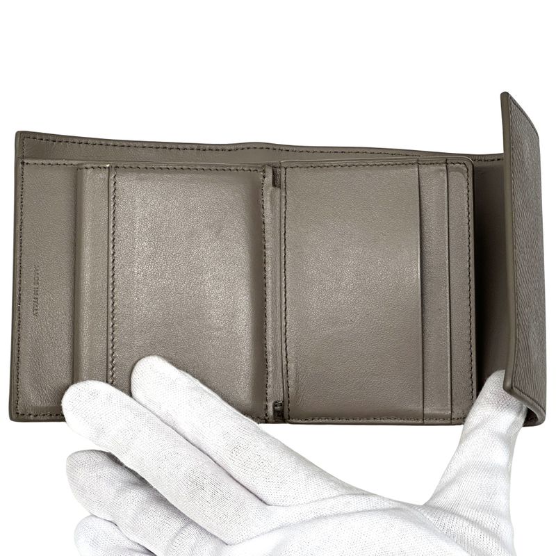 Celine Wallet Trifold Leather Small Gray Mini Compact