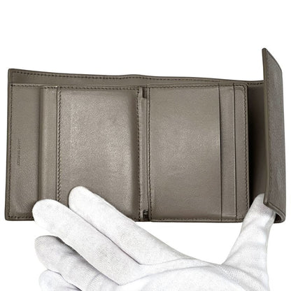 Celine Wallet Trifold Leather Small Gray Mini Compact