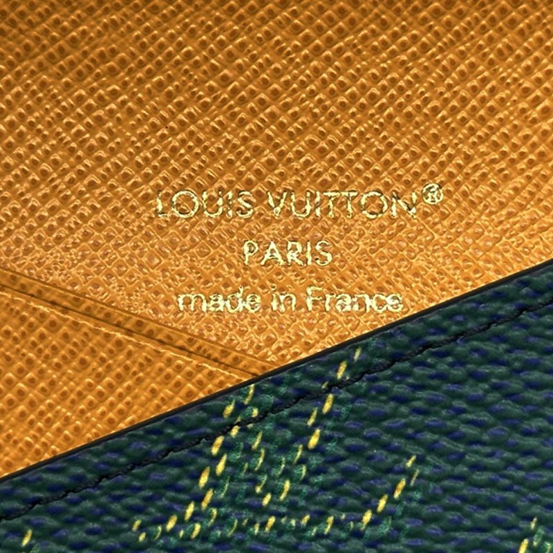 Louis Vuitton Card Case Monogram Heritage Holder Slim Navy Green Compact