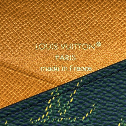 Louis Vuitton Card Case Monogram Heritage Holder Slim Navy Green Compact