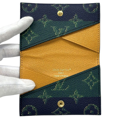 Louis Vuitton Card Case Monogram Heritage Holder Slim Navy Green Compact