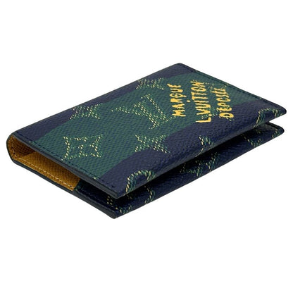 Louis Vuitton Card Case Monogram Heritage Holder Slim Navy Green Compact