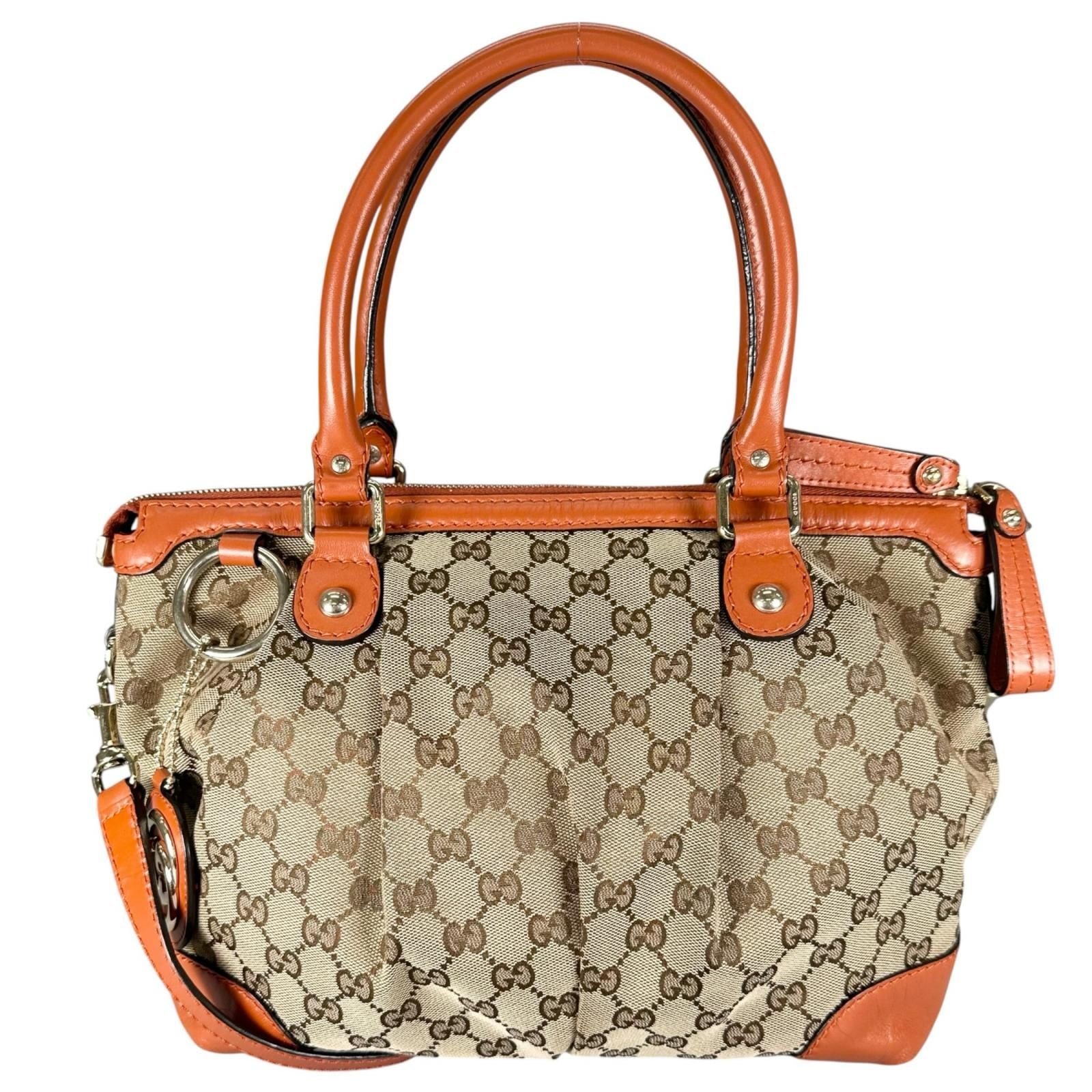 Gucci Sukey Handbag GG Canvas Orange