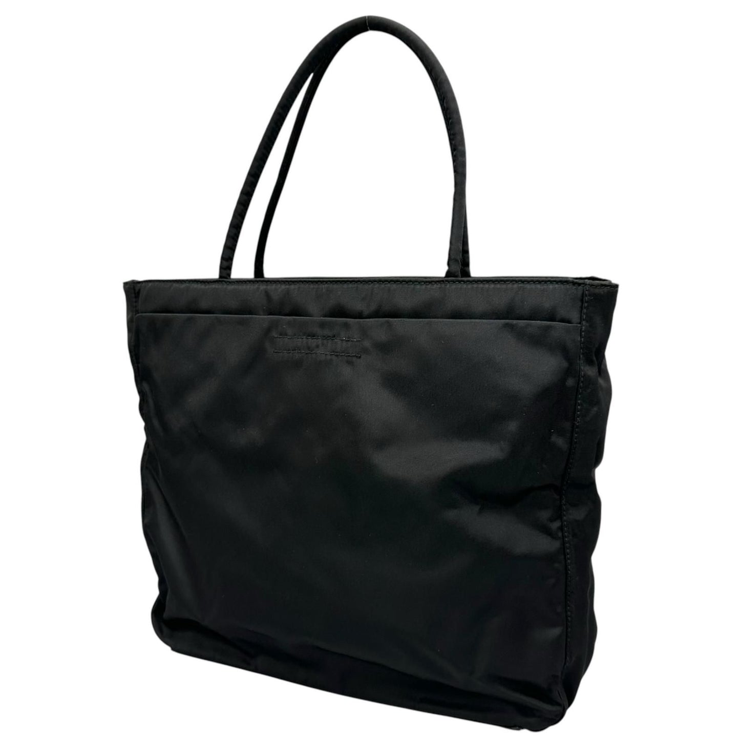 Prada Triangle Logo Tote Bag Nylon Black — view 2