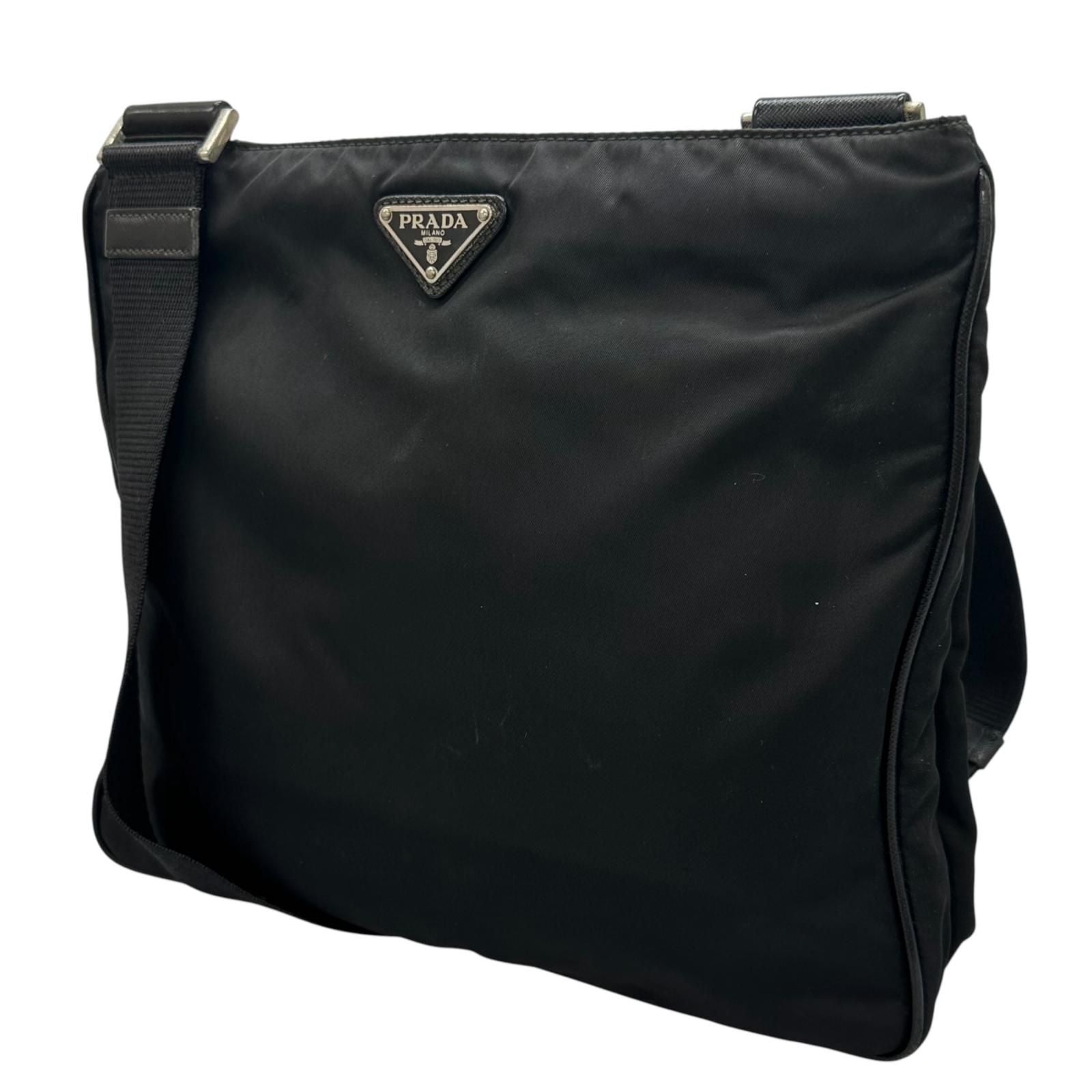 Prada Triangle Logo Shoulder Bag Nylon Black — view 2