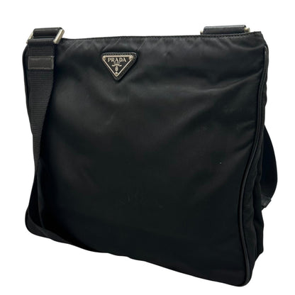 Prada Triangle Logo Shoulder Bag Nylon Black — view 2