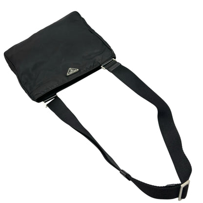 Prada Triangle Logo Shoulder Bag Nylon Black — view 5