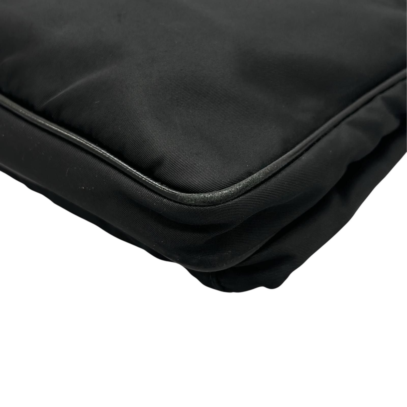 Prada Triangle Logo Shoulder Bag Nylon Black — view 8