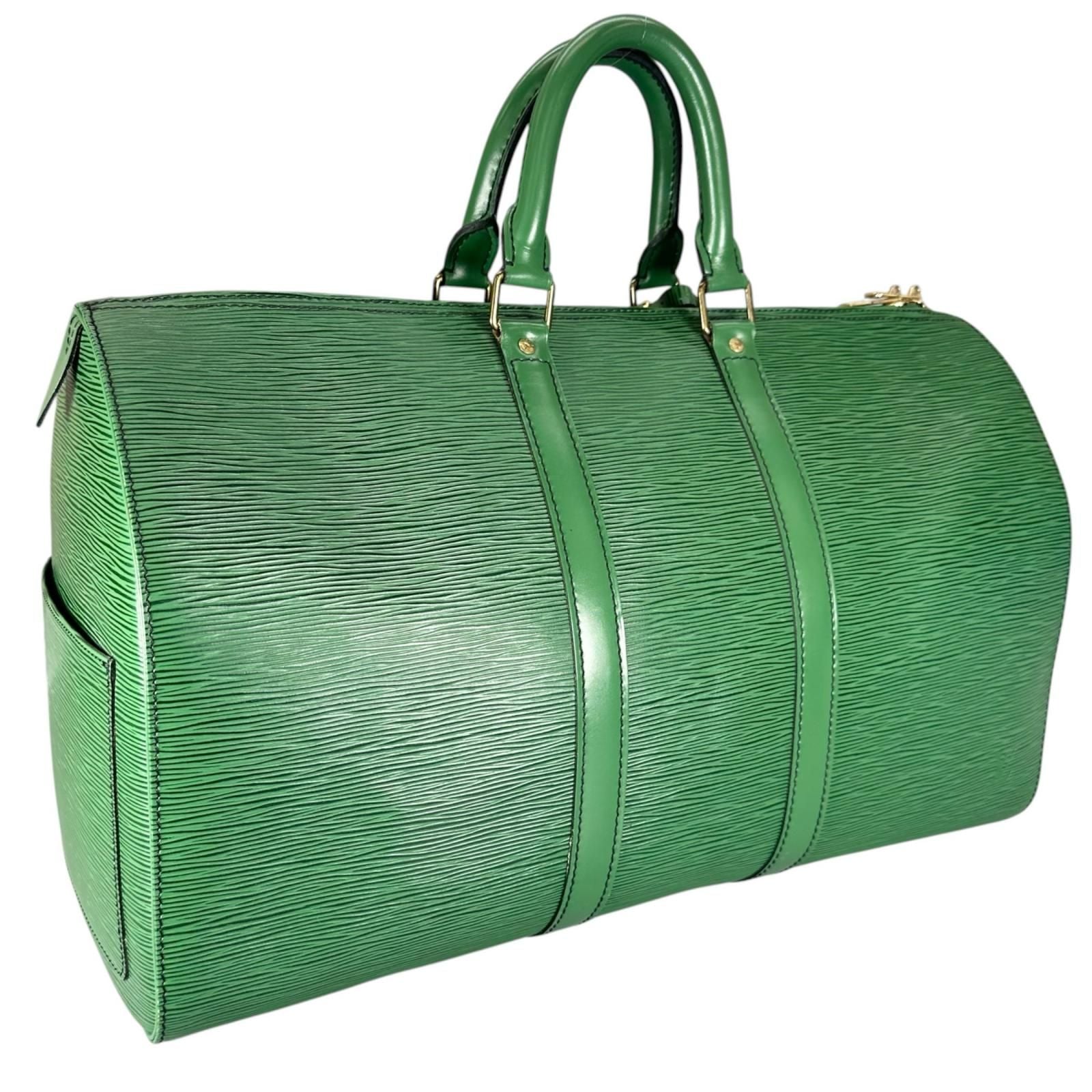 Louis Vuitton Keepall 45 Boston Bag Epi Leather Green — view 3