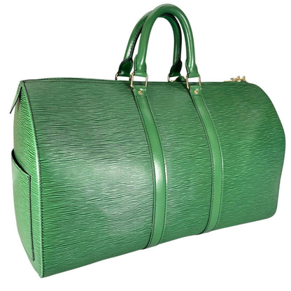Louis Vuitton Keepall 45 Boston Bag Epi Leather Green — view 3