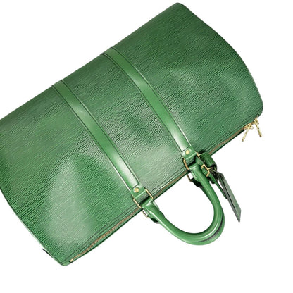 Louis Vuitton Keepall 45 Boston Bag Epi Leather Green — view 5