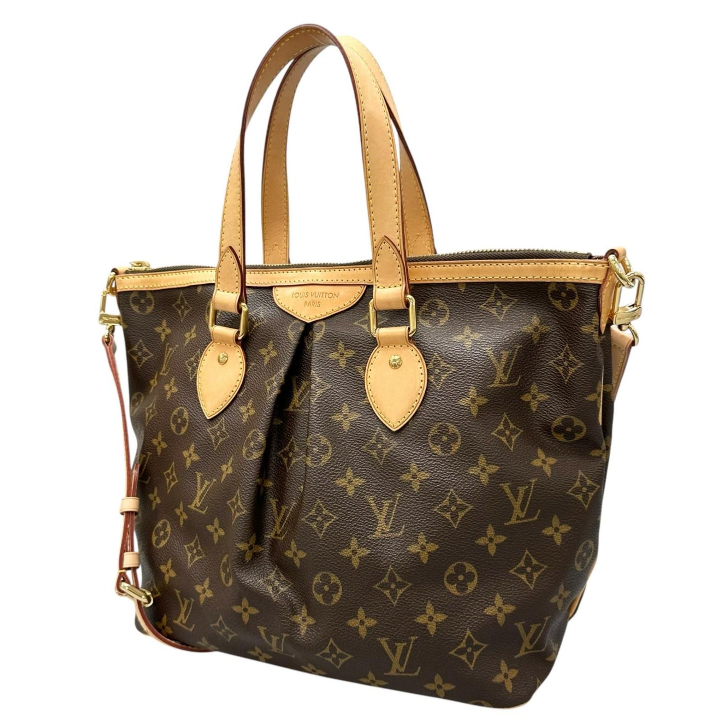 Louis Vuitton Palermo PM Handbag Monogram Canvas Brown 2-Way — view 2