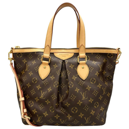 Louis Vuitton Palermo PM Handbag Monogram Canvas Brown 2-Way