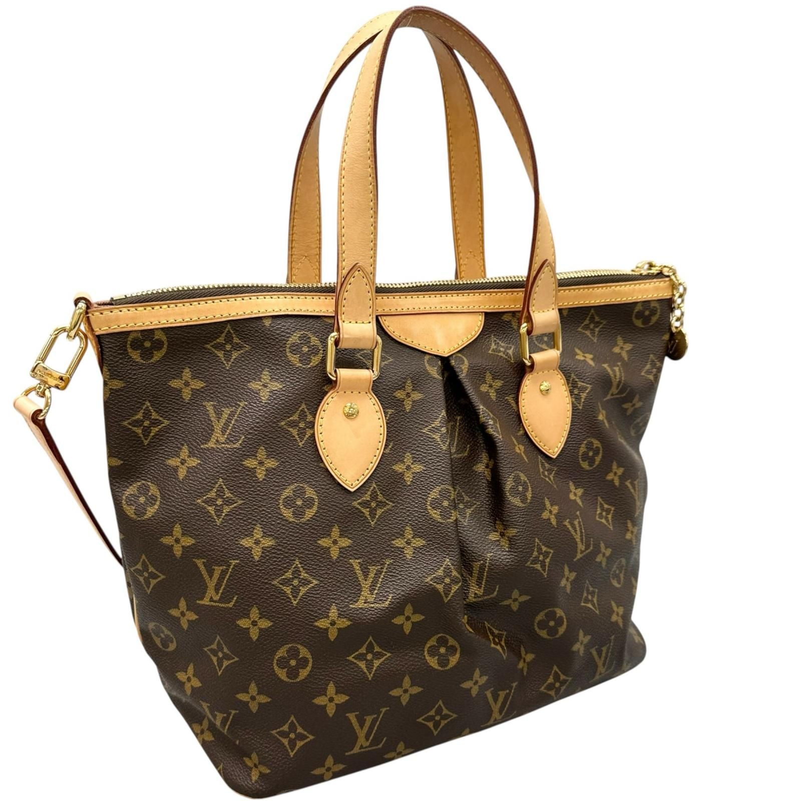 Louis Vuitton Palermo PM Handbag Monogram Canvas Brown 2-Way — view 3