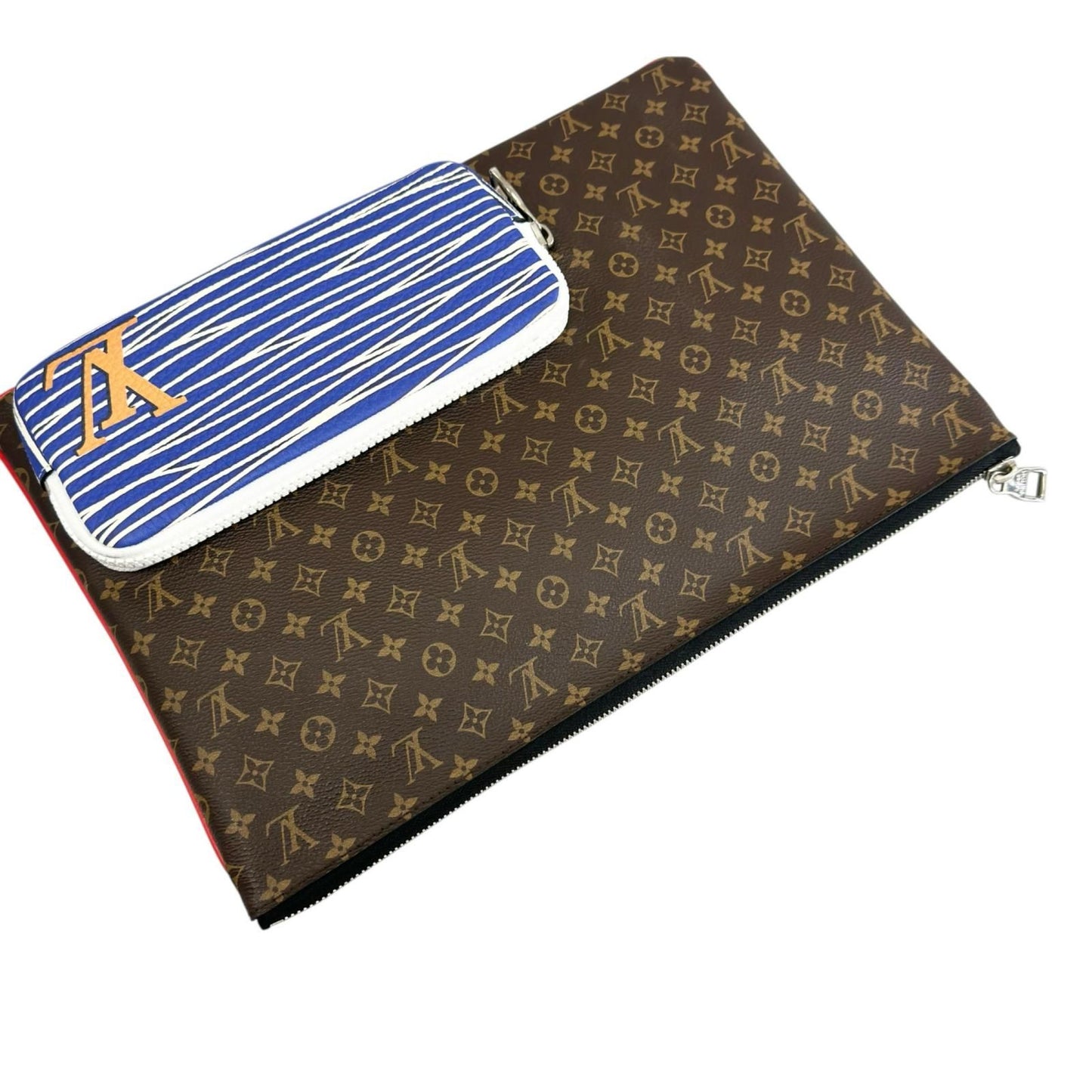 Louis Vuitton Patchwork Monogram Clutch Canvas Brown — view 5