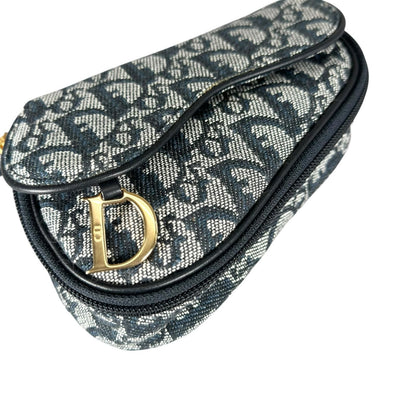 Dior Trotter Saddle Pouch Canvas Navy — view 5