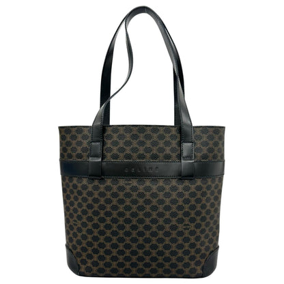 Celine Macadam Handbag Leather Black